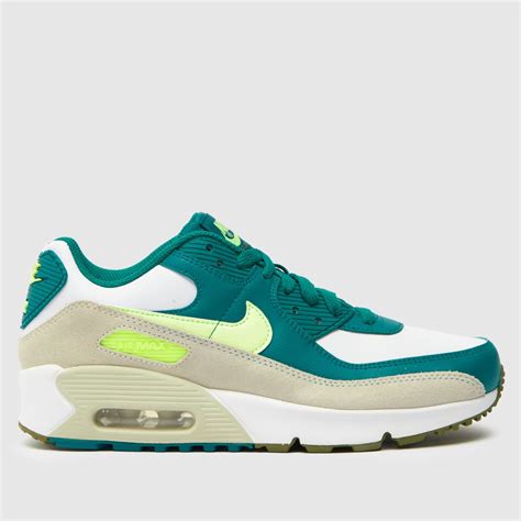 nike air max 90 youth gs schuhe weiß grau grün|nike air max 90 shoes.